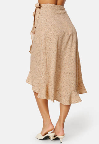 Flounce Midi Wrap Skirt