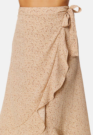 Flounce Midi Wrap Skirt