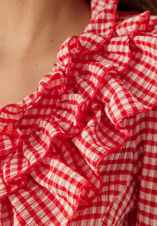 Jersey  Frill Peplum Blouse