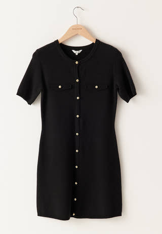 Knitted Gold Button Dress