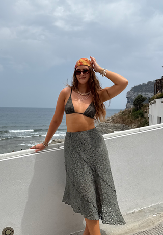 Lace Triangle Tie Top