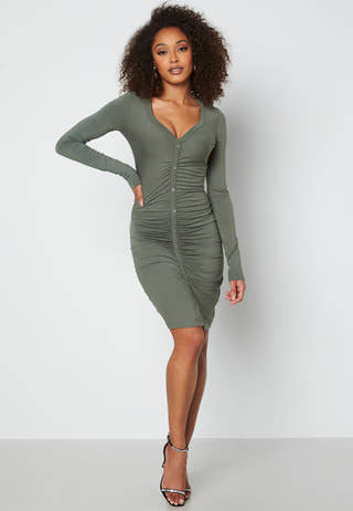 Larissa ruched button dress