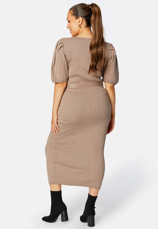 Linnelle knitted puff sleeve dress