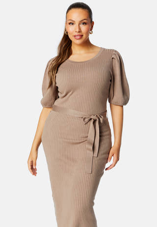 Linnelle knitted puff sleeve dress