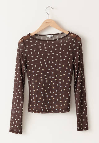 Long Sleeve Mesh Top