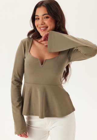 Long Sleeve Peplum Top