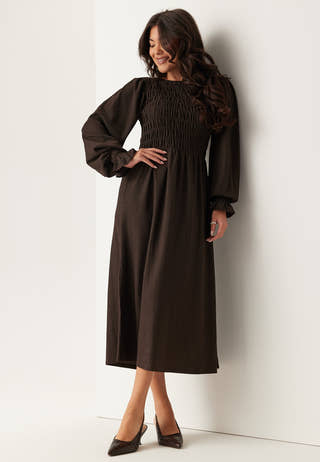 Structure Long Sleeve Midi Dress