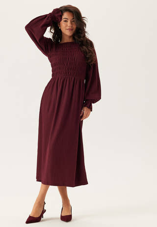 Structure Long Sleeve Midi Dress