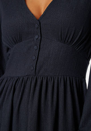Structure Button Midi Dress