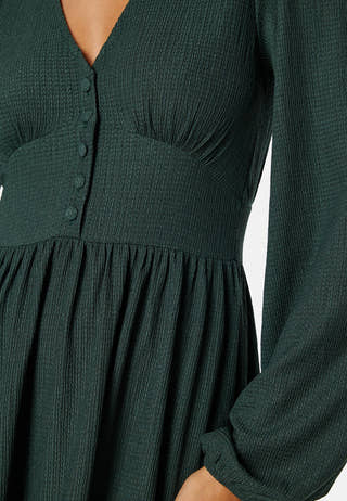 Structure Button Short Dress