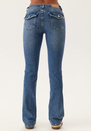 Low Bootcut Flap Jeans