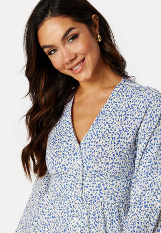 V-neck Short Button Dress