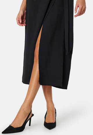 V-neck Short Sleeve Wrap Dress