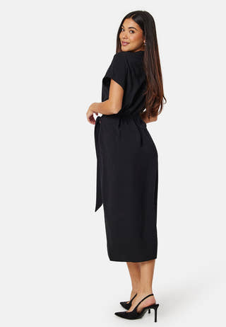 V-neck Short Sleeve Wrap Dress
