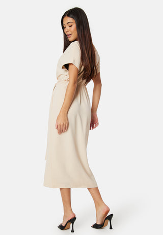 V-neck Short Sleeve Wrap Dress