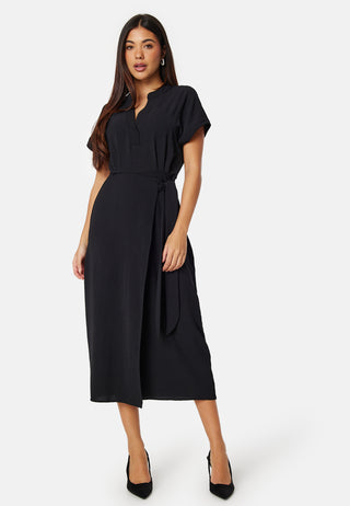 V-neck Short Sleeve Wrap Dress