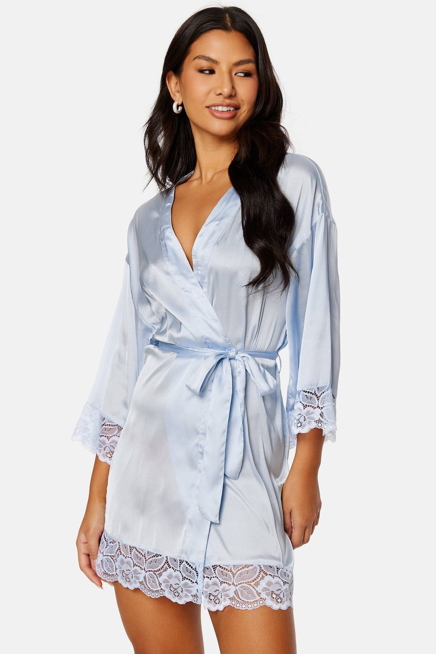 Crop Robe Bubbleroom – Melina robe – Bridal lingerie – Blue