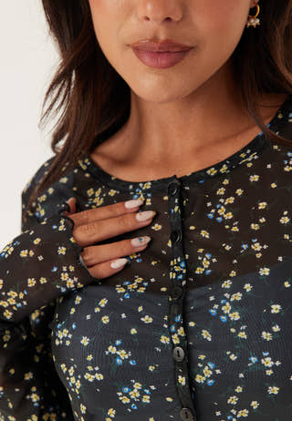 Mesh Cardigan Top