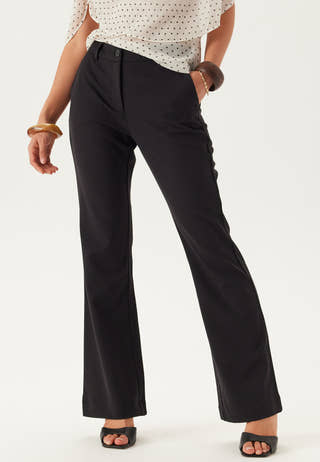 Mid Waist Flared Suit Trousers