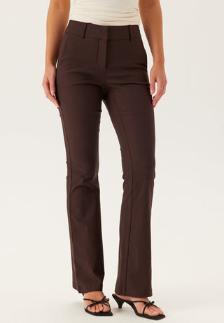 Mid Waist Stretchy Flared Trousers