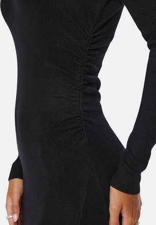 Knitted Rouched Midi Dress