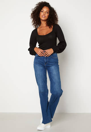 Minnie fine knitted puff sleeve top