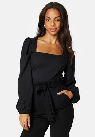 Square Neck Balloon Sleeve Top