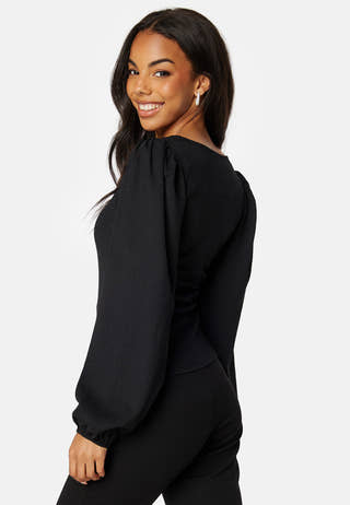 Square Neck Balloon Sleeve Top