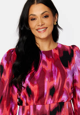 Puff Sleeve Flounce Dress