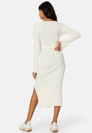 Slit Knitted Midi Dress