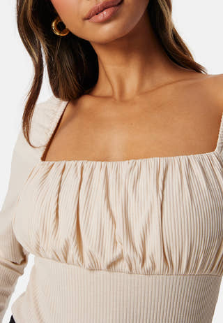 Square Neck Long Sleeve Top