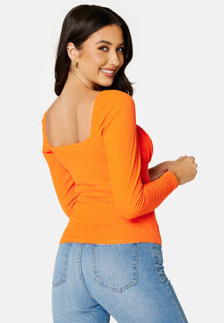 Square Neck Long Sleeve Top