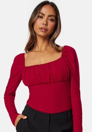 Square Neck Long Sleeve Top