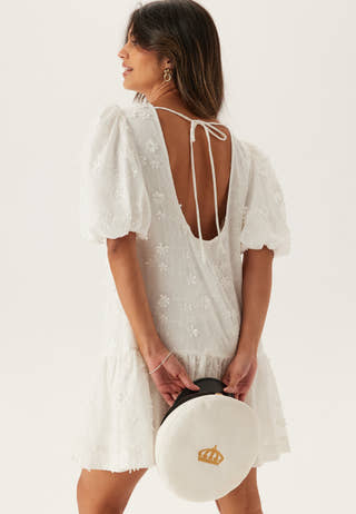 3D Embroidered Puff Sleeve dress