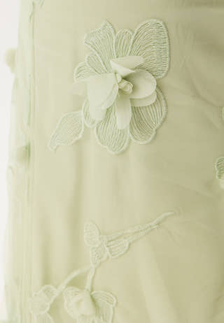 3D Floral Straight Ankle Skirt