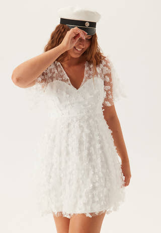 3D Floral V-neck Dress