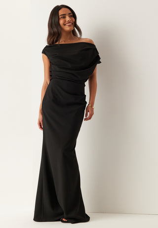 Asymmetric Draped Maxi Dress