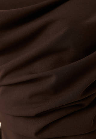 Asymmetric Draped Maxi Dress