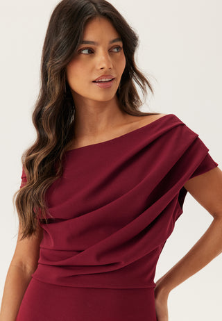 Asymmetric Draped Maxi Dress