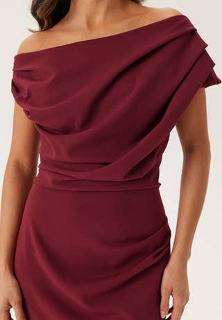 Asymmetric Draped Maxi Dress