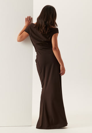Asymmetric Draped Maxi Dress