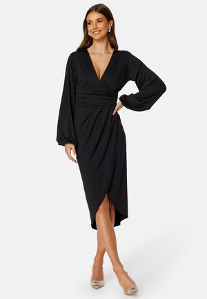 Wrap Stretchy Midi Dress