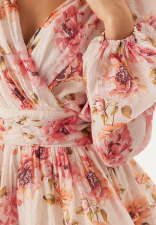 Balloon Sleeve Short Flounce Dress
