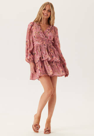 Balloon Sleeve Short Flounce Dress