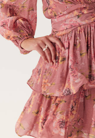 Balloon Sleeve Short Flounce Dress