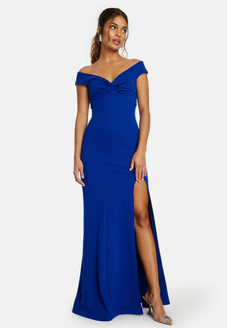 Twist Off Shoulder Gown