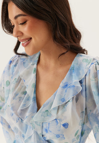 Belted Chiffon Midi Dress