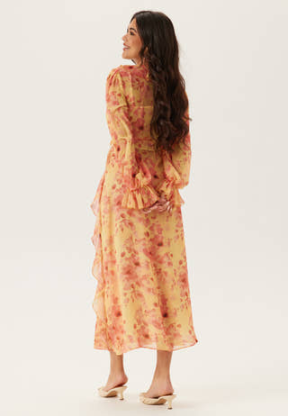 Belted Chiffon Midi Dress