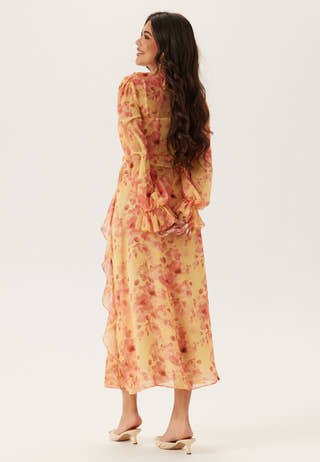 Belted Chiffon Midi Dress