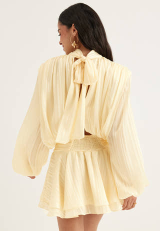 Bow Jacquard Short Dress